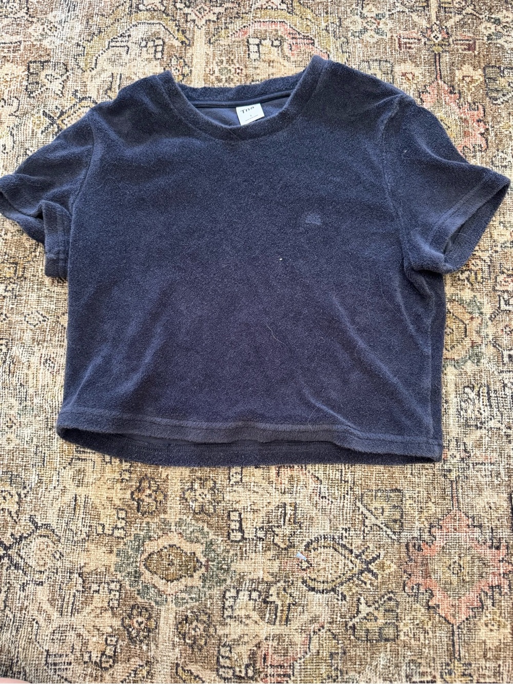 TNA Navy Short-Sleeve Terry Crop Tee